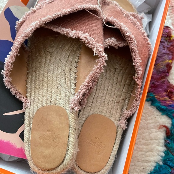 New in Box Castaner Palmera Espadrille Canvas Slide Sandals Rose-Made in Spain - Picture 2 of 5